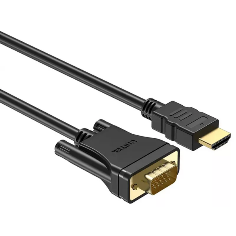 UNITEK HDMI-VGA kaabel, Full HD 1080p, 60Hz, 2m, must