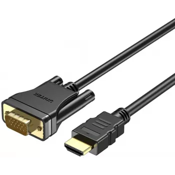 UNITEK HDMI-VGA kaabel, Full HD 1080p, 60Hz, 2m, must