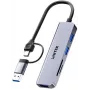 UNITEK 5-in-1 USB-C Hub koos SD ja MicroSD kaardilugejaga, 5 Gbps, Space Grey