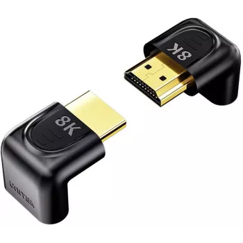 UNITEK 8K HDMI nurkadapter 90° ja 270° (2-pakk) - Must