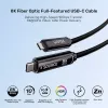 UNITEK USB-C Active Optical Cable 5m - 10Gbps, PD 60W, 8K@30Hz, Must