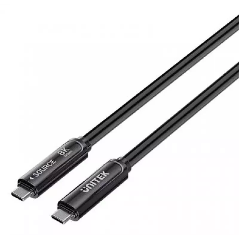 UNITEK USB-C Active Optical Cable 5m - 10Gbps, PD 60W, 8K@30Hz, Must