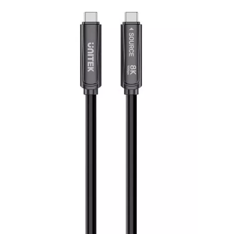 UNITEK USB-C Active Optical Cable 5m - 10Gbps, PD 60W, 8K@30Hz, Must