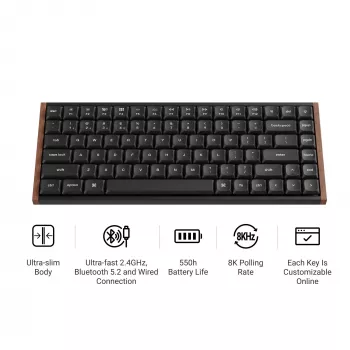 Keychron K3U-H3 75% Milk POM Brown Switch 8K Wireless Mechanical Keyboard
