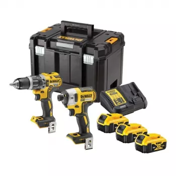 DEWALT 18V XR Harjadeta Kombipuur ja Löökkeeraja Komplekt DCK266P3T koos 3x 5.0Ah Akude, Laadija ja TSTAK Karbiga