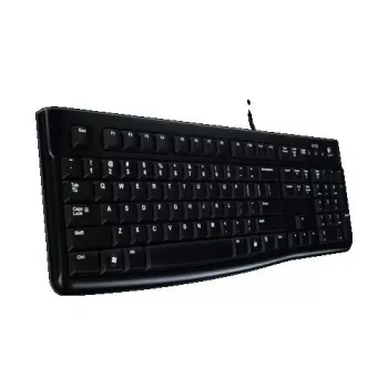 Logitech Keyboard K120 RU - Juhtmega USB täissuuruses Venemaa paigutusega, pritsmekindel, must