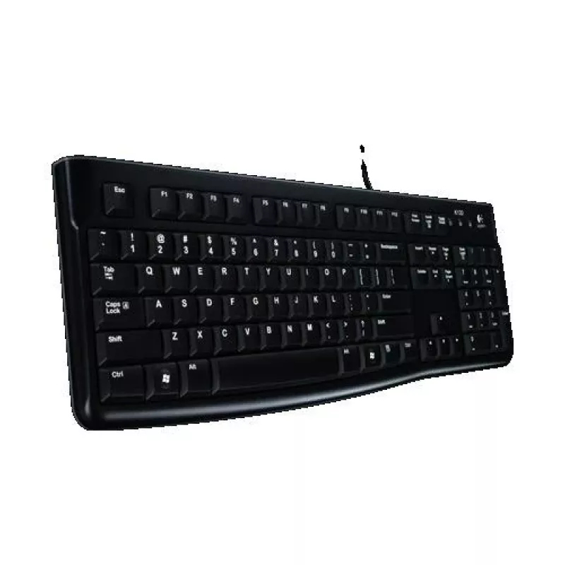 Logitech Keyboard K120 RU - Juhtmega USB täissuuruses Venemaa paigutusega, pritsmekindel, must