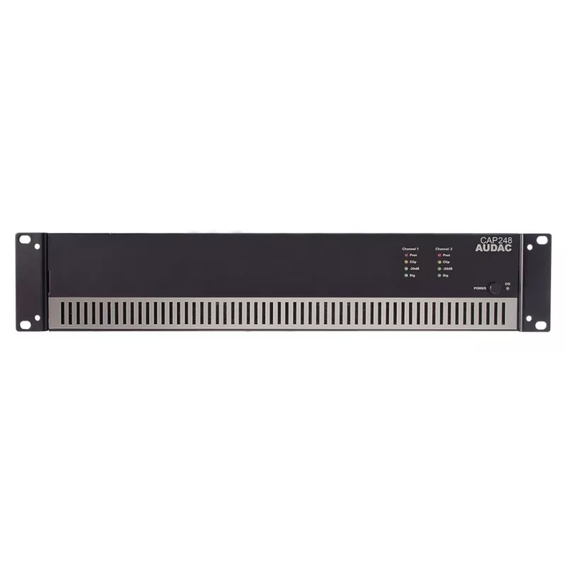AUDAC CAP248 2-kanaliline Class-D võimsusvõimendi 480W RMS 4 Ohm 1U must