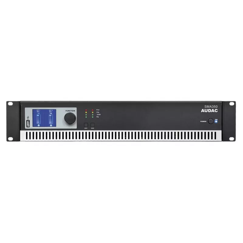 AUDAC SMA350 2-kanaliline Class-D helivõimendi 350W RMS kanali kohta (4 oomi) must
