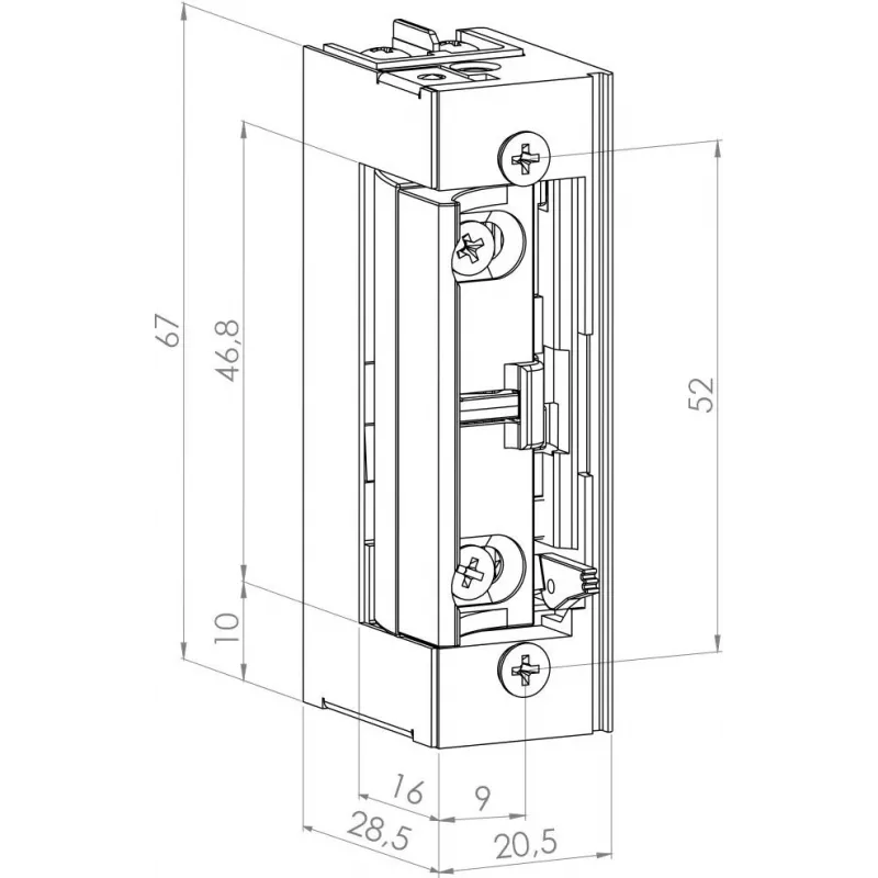 SCOT ES-S1224N Madalvoolu Sümmeetriline Elektromagnetlukk 12/24V AC/DC 3000N