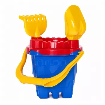 HEMAR Sand Castle Set Bucket Strainer Shovel Rake 4 pcs.