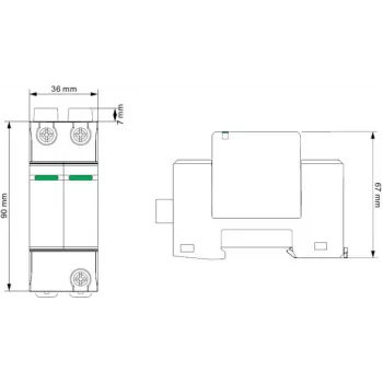 VCX DC C2P 1000V PV30 Piksekaitse Seade Tüüp 2 2P 1000V DC Fotogalvaanikasüsteemidele