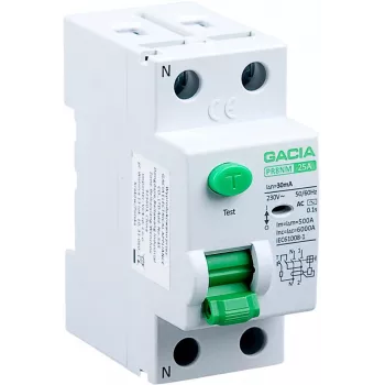 GACIA PR8NM 2P 25A 30mA A Rikkevoolukaitselüliti (RCD) 25A 30mA 2P Tüüp A
