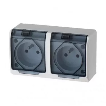 ELEKTRO-PLAST NASIELSK Hermes GNT Topeltilmakindel pistikupesa 16A IP44 suitsukattega 0322-01