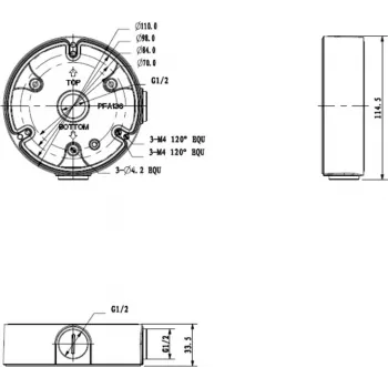 MITON MT-P136-B Pindpaigalduskarp 1-pordiline Keystone Valge