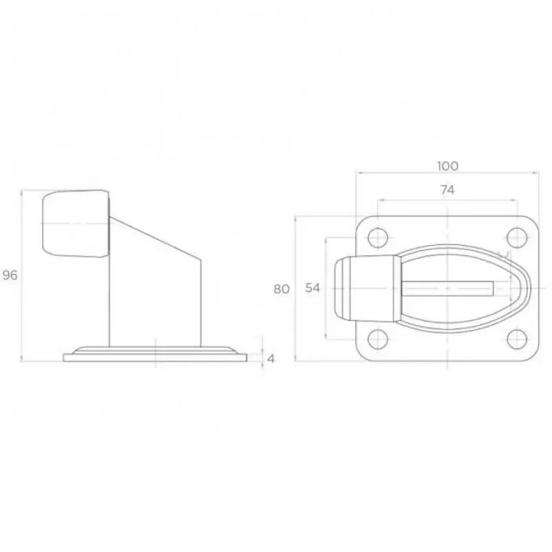 PSG 60.038 Värava puhverpiirik - EPDM kumm, must, 60x38mm