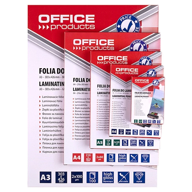 PBS CONNECT OFFICE PRODUCTS Lamineerimiskile A4 2x100 mikronit Läikiv 100 lehte Läbipaistev