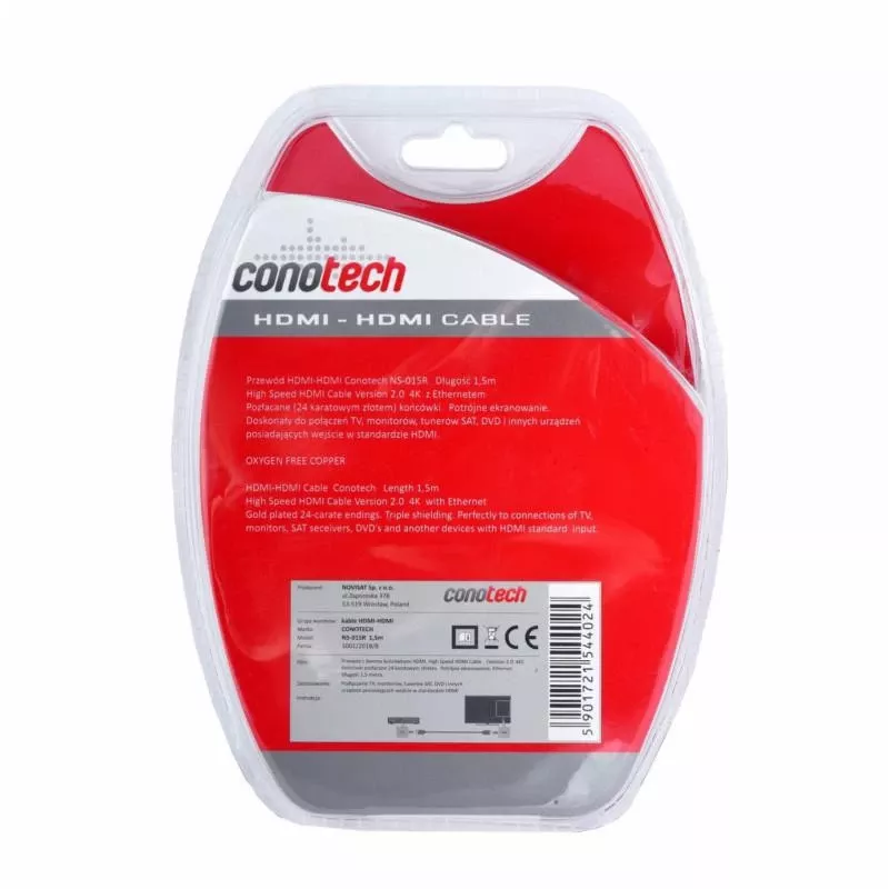 CONOTECH NS-015R HDMI 2.0 kaabel 1,5 m must