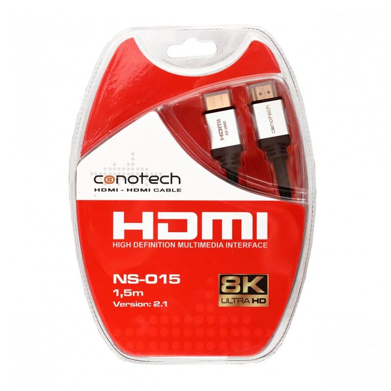 CONOTECH NS-015 2.1 8K HDMI-kaabel 1,5m Ultra High Speed 48Gbps Must
