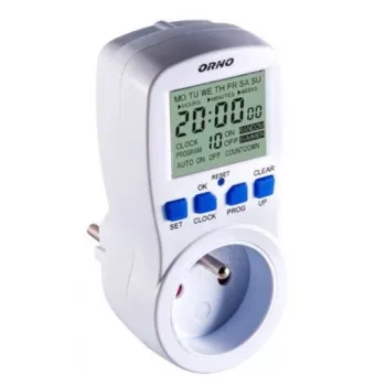 ORNO OR-PRE-409 Digitaalne nädala programmeeritav taimer, 230V, 16A, 10 programmi, LCD-ekraan, loendus