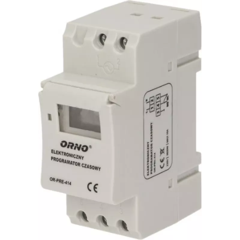 ORNO OR-PRE-414 Digitaalne taimer, DIN-lavale, 230V AC, 16A, 1 kanal