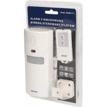 ORNO OR-MA-711 Välisalarmsireen sisseehitatud sireeni ja välguga, 110 dB, 12V DC, valge