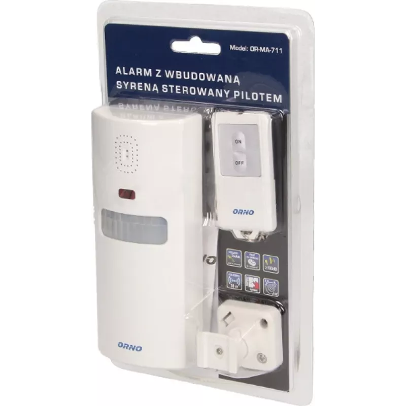 ORNO OR-MA-711 Välisalarmsireen sisseehitatud sireeni ja välguga, 110 dB, 12V DC, valge