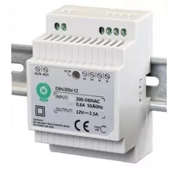 EURA DIN30W12 12V 2.5A DC DIN Rail Toiteplokk