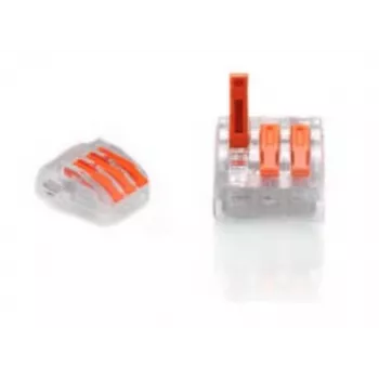 TRYTYT PC-233 3-suunaline hoobadega ühenduslüliti 0,2-4,0 mm² 50 tk läbipaistev oranž