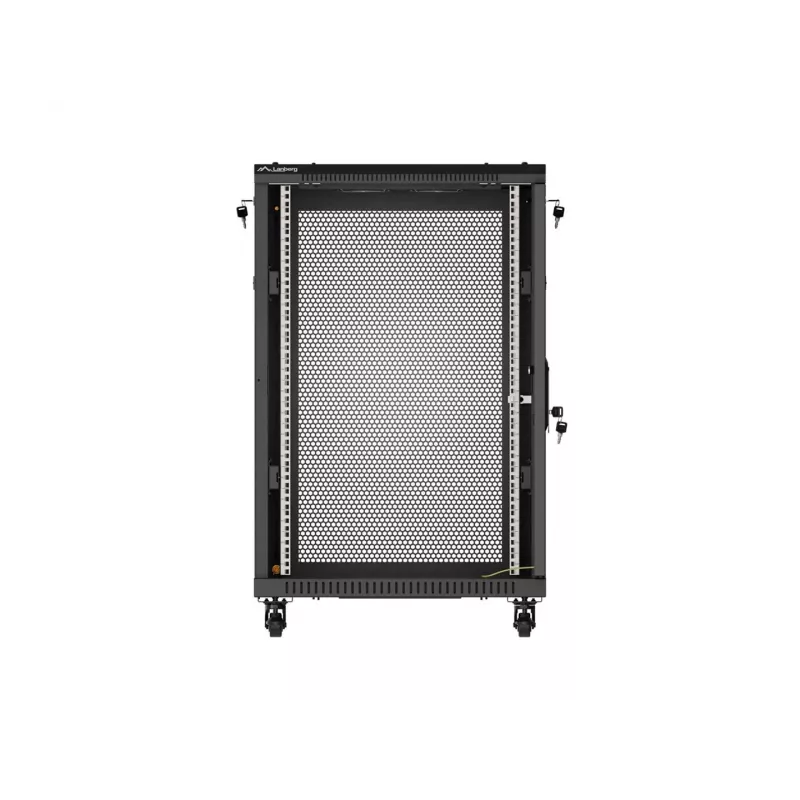 Lanberg 19-tolline 18U 600x600 must põrandal seisev kaablikapp perforeeritud uksega (lamepakend)