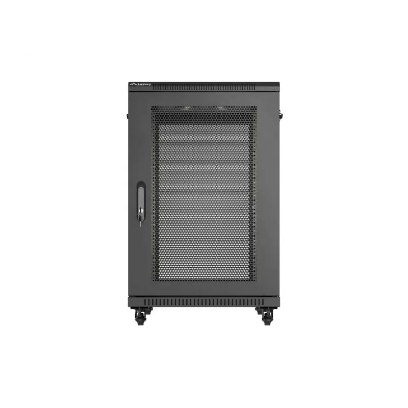 Lanberg 19-tolline 18U 600x800 mm must põrandal seisev kapp perforeeritud ustega (lamepakend)
