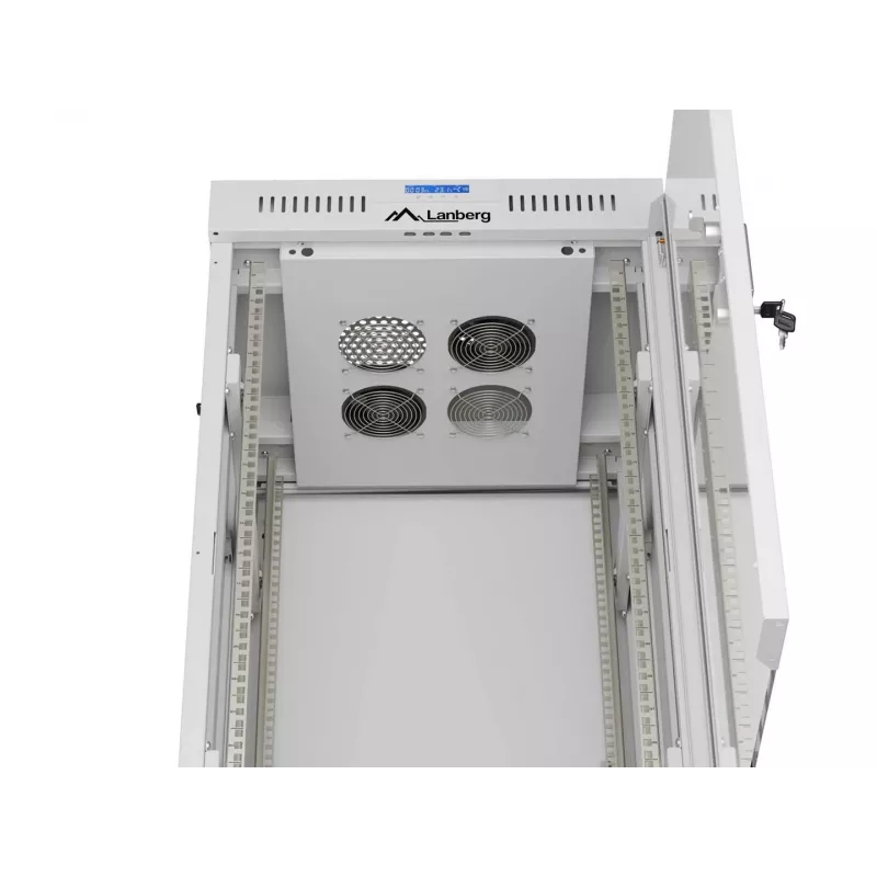 LANBERG 19 inch 22U põrandakapp 600x600 mm hall karastatud klaasuksega LCD-ekraaniga (lamepakend)