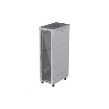 LANBERG 19 inch 42U põrandakapp 600x1000 mm hall karastatud klaasuksega LCD-ekraaniga isekoostatav