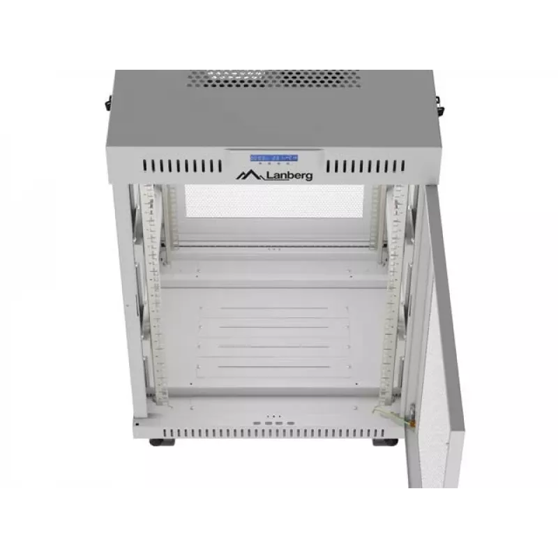 Lanberg 19 tolli 15U 600x800 hall põrandakapp koos perforeeritud ukse ja LCD-ekraaniga (tasapakend)