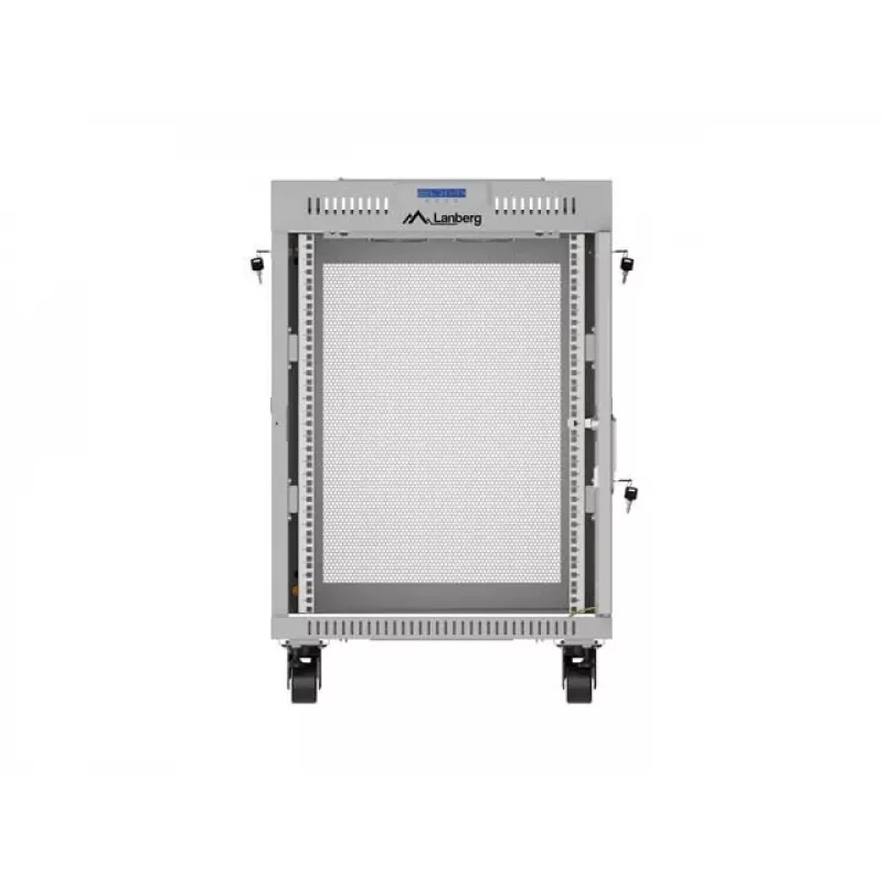 Lanberg 19 tolli 15U 600x800 hall põrandakapp koos perforeeritud ukse ja LCD-ekraaniga (tasapakend)