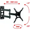ART AR-57A Fikseeritud TV seinakinnitus LED/LCD 17-42 tolli must