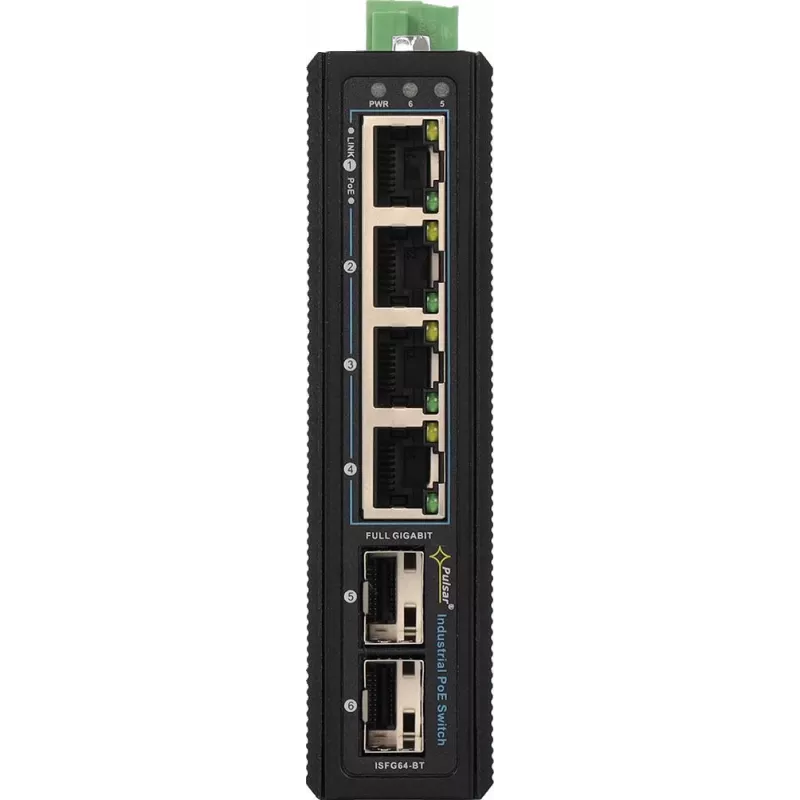 PULSAR ISFG64-BT tööstuslik lüliti (4x PoE, 2x SFP)