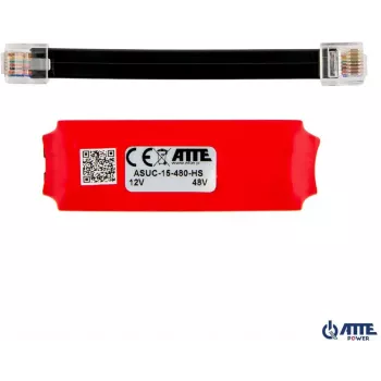 ATTE ASUC-15-480-HS Passiivne PoE-adapter, sisend 10-30V DC, väljund 48V DC 15W, 0,31A, RJ45, seinakinnitusega, must