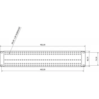 ATTE ADD-RACK2U1 2U 19-tolline riiulikinnitusadapter lihtsate kinnitusavadega, must