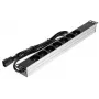 DELTA PD-7/RACK/IEC 19-tolline 1U põhiline PDU 7 Schuko pistikupesaga, IEC C14 sisend, 2 m kaabel, 16 A, must