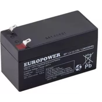 EUROPOWER EP 1.2-12 AGM Aku 12V 1.2Ah (6-9 aastat eluiga)