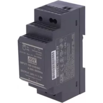 Tech Sterowniki ZS-24/30 DIN Rail Toiteallikas 24V DC 30W Must
