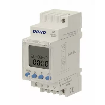 ORNO OR-PRE-433 Elektrooniline nädalatimer, DIN-liist, 16A/3680W, 16 programmi, 230V