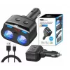 MBG Line HC69PD 3-suunaline sigaretisüütaja jagaja 2x USB-C PD 30W ja 2x USB-A QC 3.0, LED-pingeindikaator, 180W