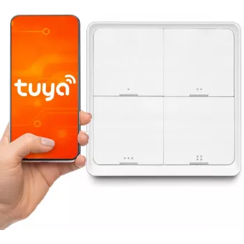 LUXURY-GOODS SC04 ZigBee TUYA nutikas stseenilüliti – 4 nuppu, 12 stseeni, valge