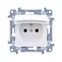 KONTAKT SIMON 10 Moodul Valge Pistikupesa 1x Z/U Klapiga IP44 Kruviühendused 16A 250V