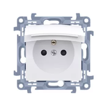 KONTAKT SIMON 10 Ühepesaline Maandatud Seinapistikupesa Valge IP44 Kruviühendused 16A 250V