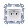 KONTAKT SIMON 10 Ühepesaline Maandatud Seinapistikupesa Valge IP44 Kruviühendused 16A 250V