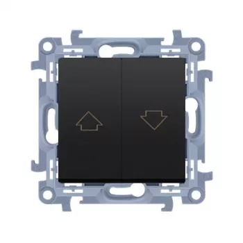 KONTAK-SIMON Kontakt Simon 10 Module Matt Black Shutter Control Button Arrow Screw Terminals 10A 250V