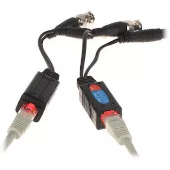 DELTA TR-1RJ-HD Passiivne Videobaluni Komplekt (2 tk) - 8MP 4K HD-CVI/HD-TVI/AHD/CVBS, BNC-RJ45, Must